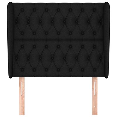 vidaXL Tête de lit avec oreilles Noir 103x23x118/128 cm Tissu