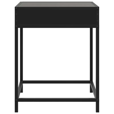 vidaXL Table de chevet avec LED infini noir 40x40x51 cm