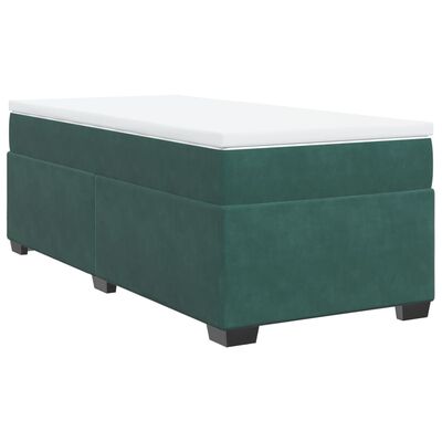 vidaXL Sommier à lattes de lit avec matelas Vert foncé 90x190 cm