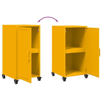 vidaXL Buffet jaune moutarde 36x39x72 cm acier