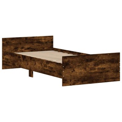 vidaXL Cadre de lit sans matelas chêne fumé 90x200cm bois d'ingénierie