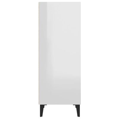 vidaXL Buffet Blanc brillant 34,5x32,5x90 cm Bois d'ingénierie