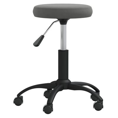 vidaXL Tabouret de massage Velours Gris foncé