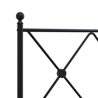 vidaXL Cadre de lit métal sans matelas avec tête de lit noir 200x200cm