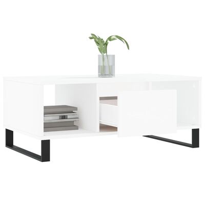 vidaXL Table basse Blanc 90x50x36,5 cm Bois d'ingénierie