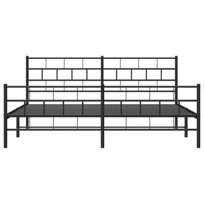 vidaXL Cadre de lit métal sans matelas avec pied de lit noir 183x213cm