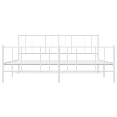 vidaXL Cadre de lit métal sans matelas et pied de lit blanc 193x203 cm