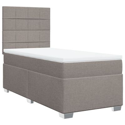 vidaXL Sommier à lattes de lit avec matelas Taupe 80x200 cm Tissu