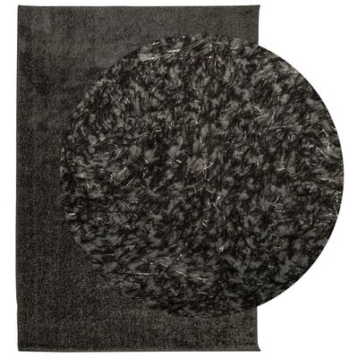 vidaXL Tapis ISTAN à poils longs aspect brillant anthracite 120x170 cm