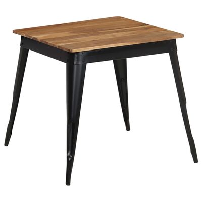 vidaXL Table à manger Bois d'acacia massif et acier 75x75x76 cm