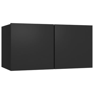 vidaXL Ensemble de meubles TV 4 pcs Noir Bois d'ingénierie