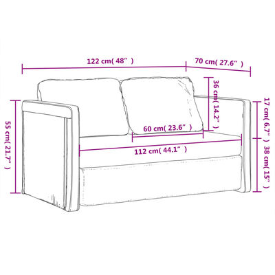 vidaXL Canapé-lit 2 en 1 jaune foncé 122x204x55 cm velours