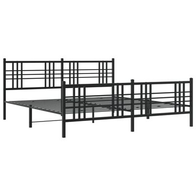 vidaXL Cadre de lit métal sans matelas avec pied de lit noir 183x213cm