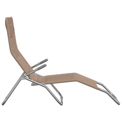 vidaXL Chaises longues pliables lot de 2 taupe textilène et acier