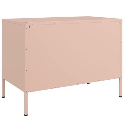 vidaXL Meuble TV rose 68x39x50,5 cm acier