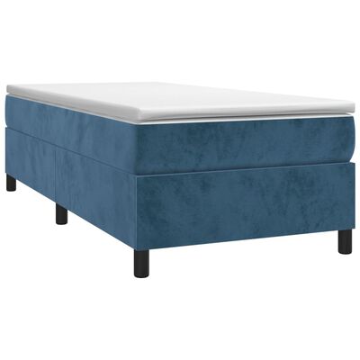 vidaXL Cadre de lit Bleu foncé 90x190 cm Velours