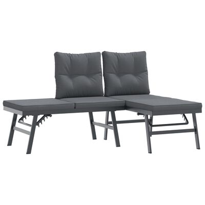 vidaXL Ensemble de bancs de jardin avec coussins 9 pcs noir