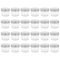 vidaXL 24 pcs Pots à confiture avec couvercles argentés Verre 110 ml