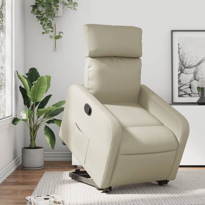 vidaXL Fauteuil inclinable Crème Similicuir