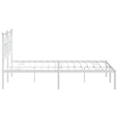 vidaXL Cadre de lit métal sans matelas et tête de lit blanc 140x190 cm