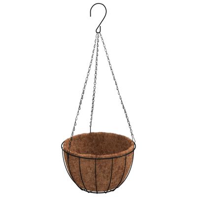 vidaXL Jardinières suspendues 4 pcs avec doublure coco Noir Ø 30x52 cm