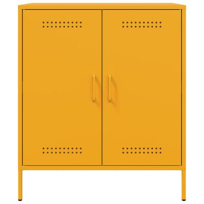 vidaXL Buffet jaune moutarde 68x39x79 cm acier