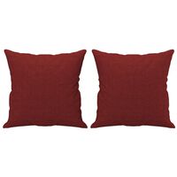 vidaXL Coussins décoratifs 2 pcs Rouge bordeaux 40x40 cm Tissu