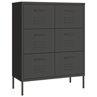 vidaXL Armoire à tiroirs Anthracite 80x35x101,5 cm Acier