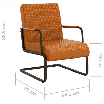 vidaXL Chaise cantilever Marron Similicuir