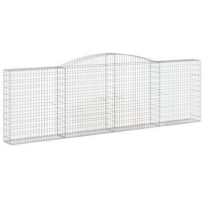 vidaXL Paniers à gabions arqués 4 pcs 400x30x120/140 cm Fer galvanisé