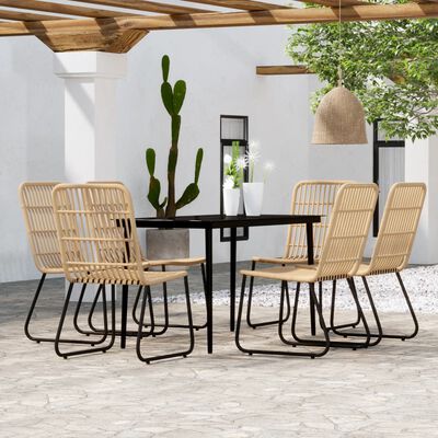 vidaXL Ensemble à manger de jardin 7 pcs Chêne