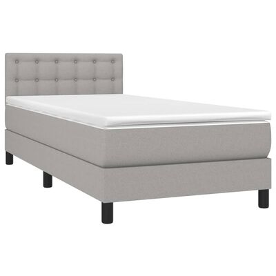 vidaXL Sommier à lattes de lit avec matelas Gris clair 80x200 cm Tissu