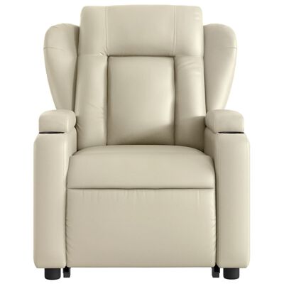 vidaXL Fauteuil inclinable de massage électrique crème similicuir