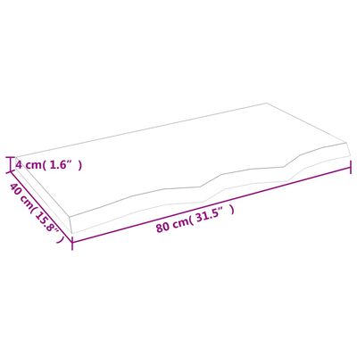 vidaXL Étagère murale 80x40x(2-4) cm bois de chêne massif non traité