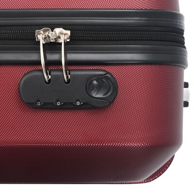 vidaXL Valise rigide 3 pcs Rouge bordeaux ABS