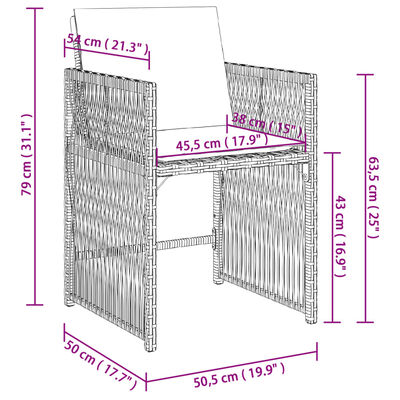 vidaXL Chaises de jardin lot de 4 avec coussins noir résine tressée