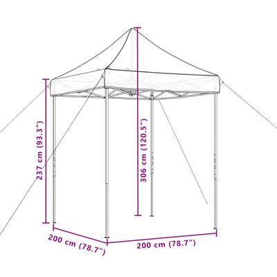 vidaXL Tente de réception pliable escamotable noir 200x200x306 cm