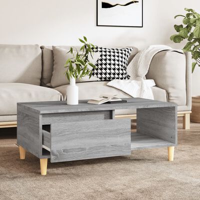 vidaXL Table basse Sonoma gris 90x50x36,5 cm Bois d'ingénierie