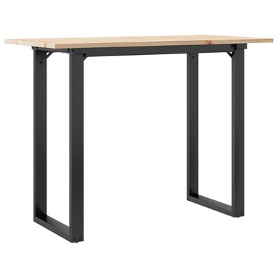 vidaXL Table à manger cadre en O 100x50x75 cm bois de pin massif fonte