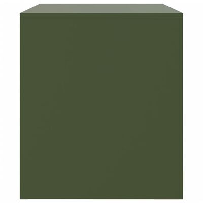 vidaXL Meuble TV vert olive 67x39x44 cm acier