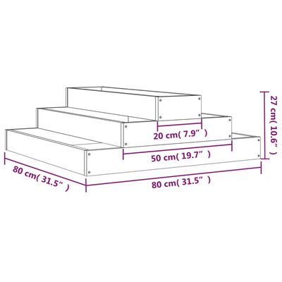 vidaXL Jardinière 80x80x27 cm Bois massif de pin