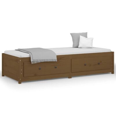 vidaXL Lit de jour Marron miel 90x190 cm Simple Bois de pin massif