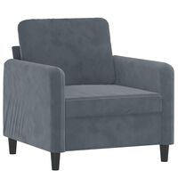 vidaXL Fauteuil Gris foncé 60 cm Velours