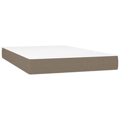 vidaXL Sommier à lattes de lit et matelas et LED Taupe 120x200cm Tissu