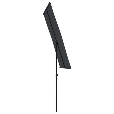 vidaXL Parasol de jardin avec mât en aluminium 180x110 cm Noir