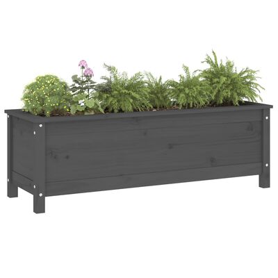 vidaXL Lit surélevé de jardin gris 119,5x40x39 cm bois de pin massif