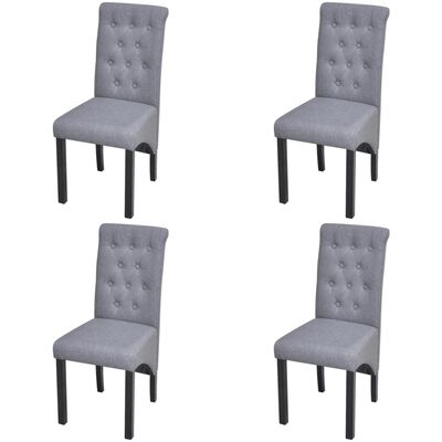 vidaXL Chaises à manger lot de 4 gris clair tissu