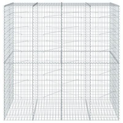 vidaXL Panier gabion avec couvercle 200x100x200 cm fer galvanisé