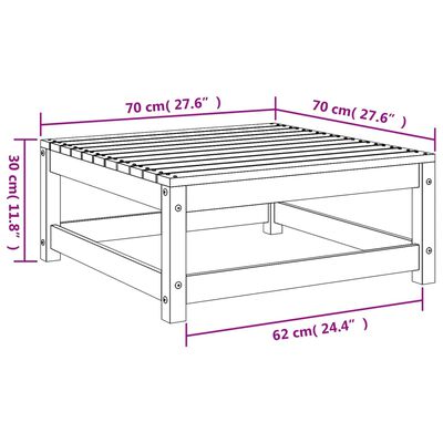 vidaXL Repose-pied de jardin 70x70x30 cm bois de pin massif