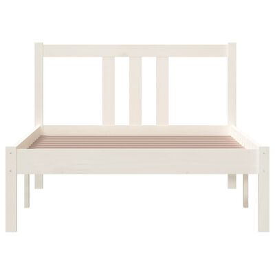 vidaXL Cadre de lit sans matelas blanc bois massif 90x200 cm